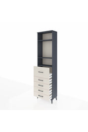 Arges Dolap 3 Raflı 5 Çekmeceli 60x30x221 Antrasit-Aytaşı