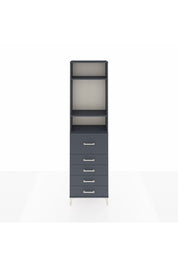 Arges Dolap 3 Raflı 5 Çekmeceli 60x30x221 Antrasit-Antrasit