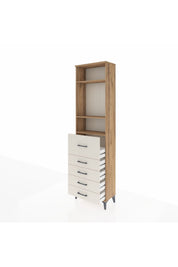 Arges Dolap 3 Raflı 5 Çekmeceli 60x30x221 Çam-Aytaşı