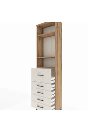 Arges Dolap 3 Raflı 5 Çekmeceli 60x30x221 Çam-Aytaşı