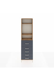 Arges Dolap 3 Raflı 5 Çekmeceli 60x30x221 Çam-Antrasit