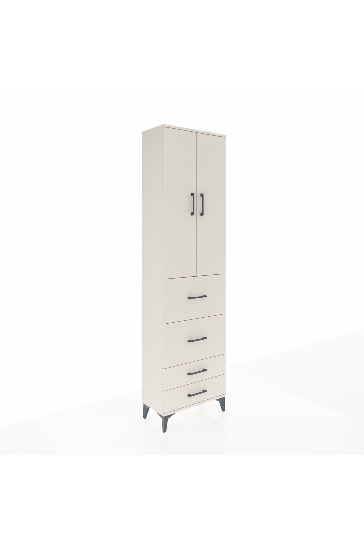 Arges Dolap 2 Raflı 4 Çekmeceli Tek Askılı 60x30x221 Aytaşı-Aytaşı