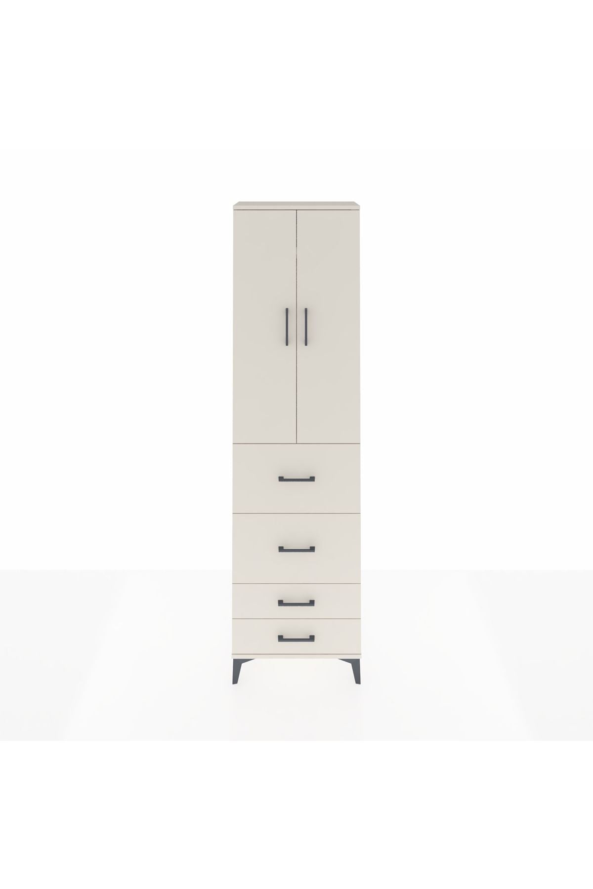 Arges Dolap 2 Raflı 4 Çekmeceli Tek Askılı 60x30x221 Aytaşı-Aytaşı