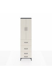 Arges Dolap 2 Raflı 4 Çekmeceli Tek Askılı 60x30x221 Antrasit-Aytaşı