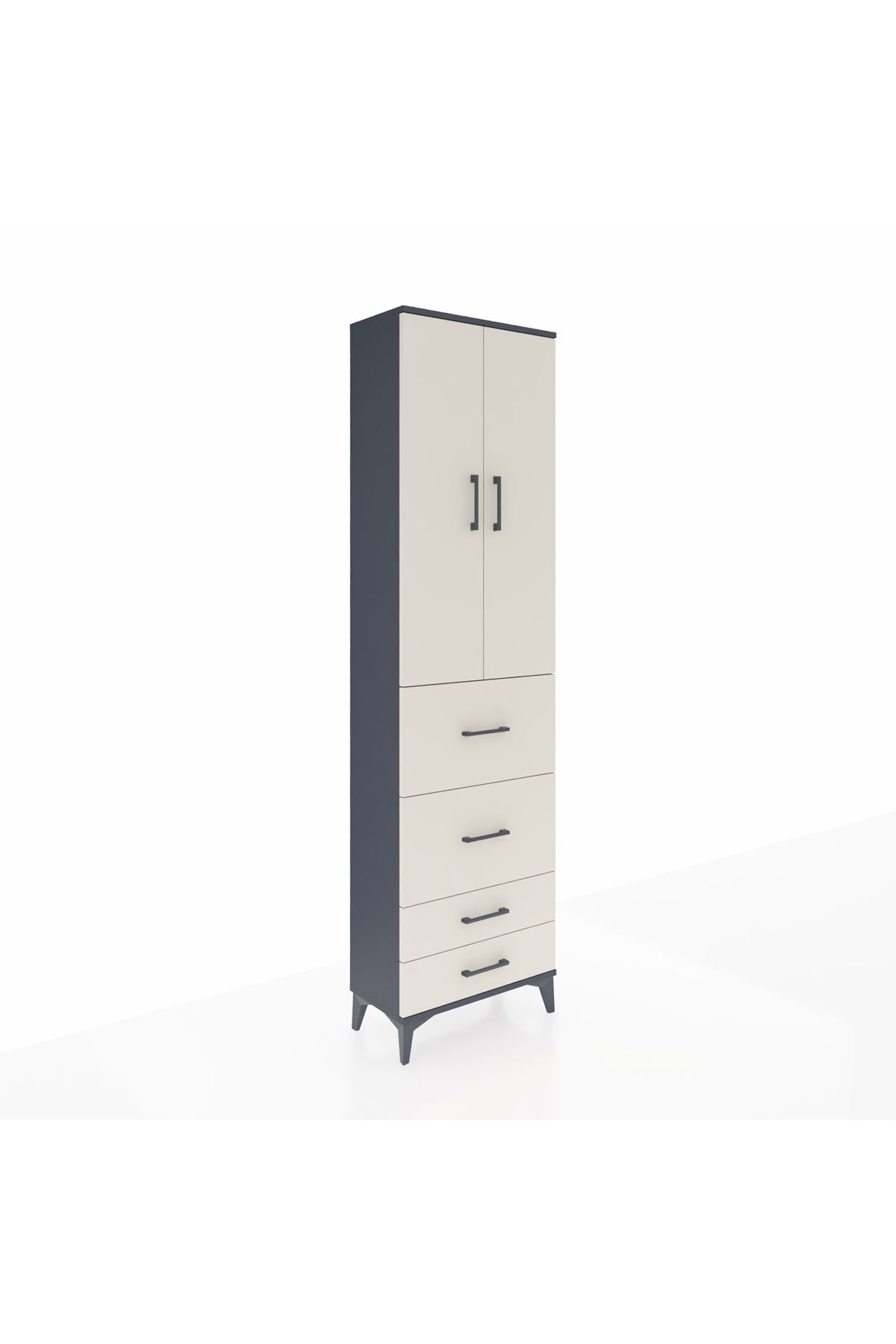 Arges Dolap 2 Raflı 4 Çekmeceli Tek Askılı 60x30x221 - S29M127V4A