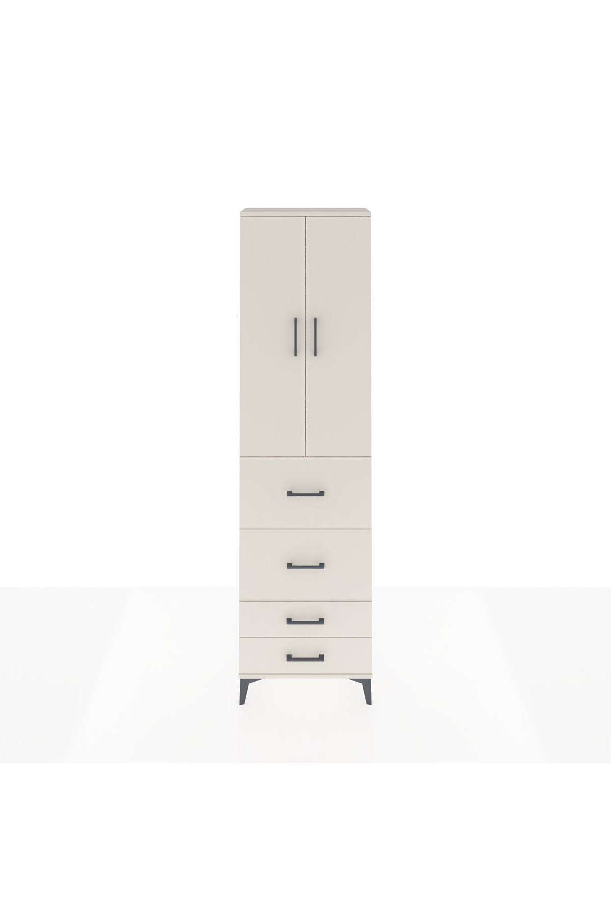 Arges Dolap 3 Raflı 4 Çekmeceli 2 Kapaklı 60x30x221 Aytaşı-Aytaşı