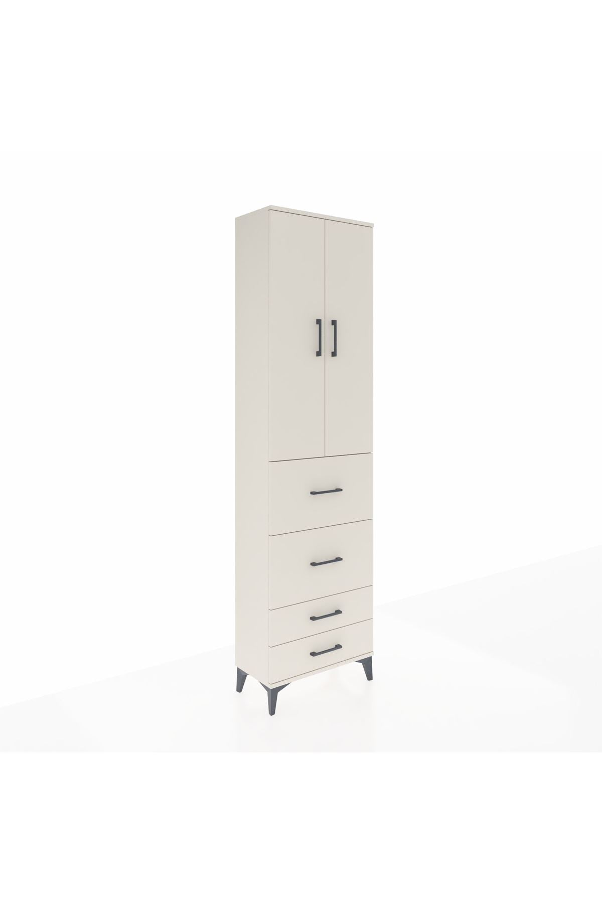 Arges Dolap 3 Raflı 4 Çekmeceli 2 Kapaklı 60x30x221 Aytaşı-Aytaşı