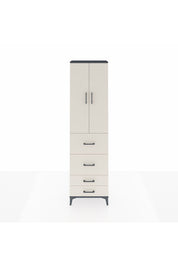 Arges Dolap 3 Raflı 4 Çekmeceli 2 Kapaklı 60x30x221 Antrasit-Aytaşı