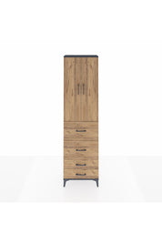 Arges Dolap 3 Raflı 4 Çekmeceli 2 Kapaklı 60x30x221 Antrasit-Çam