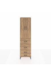 Arges Dolap 3 Raflı 4 Çekmeceli 2 Kapaklı 60x30x221 Çam-Çam