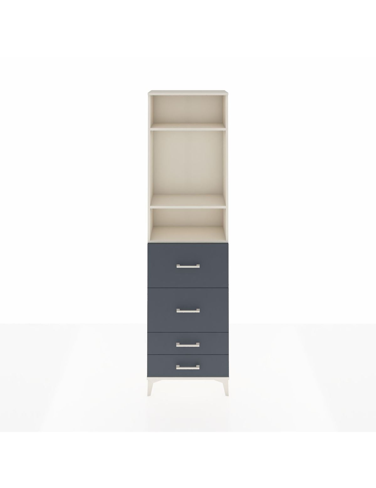 Arges Dolap 3 Raflı 4 Çekmeceli 60x30x221 Aytaşı-Antrasit