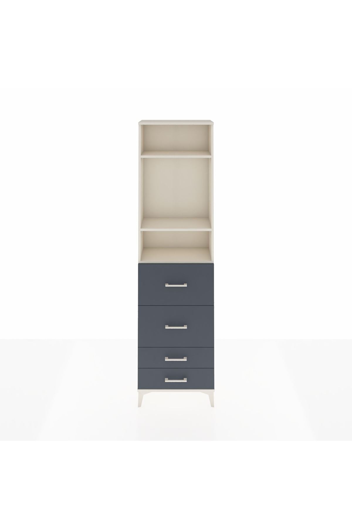 Arges Dolap 3 Raflı 4 Çekmeceli 60x30x221 Aytaşı-Antrasit