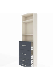 Arges Dolap 3 Raflı 4 Çekmeceli 60x30x221 Aytaşı-Antrasit