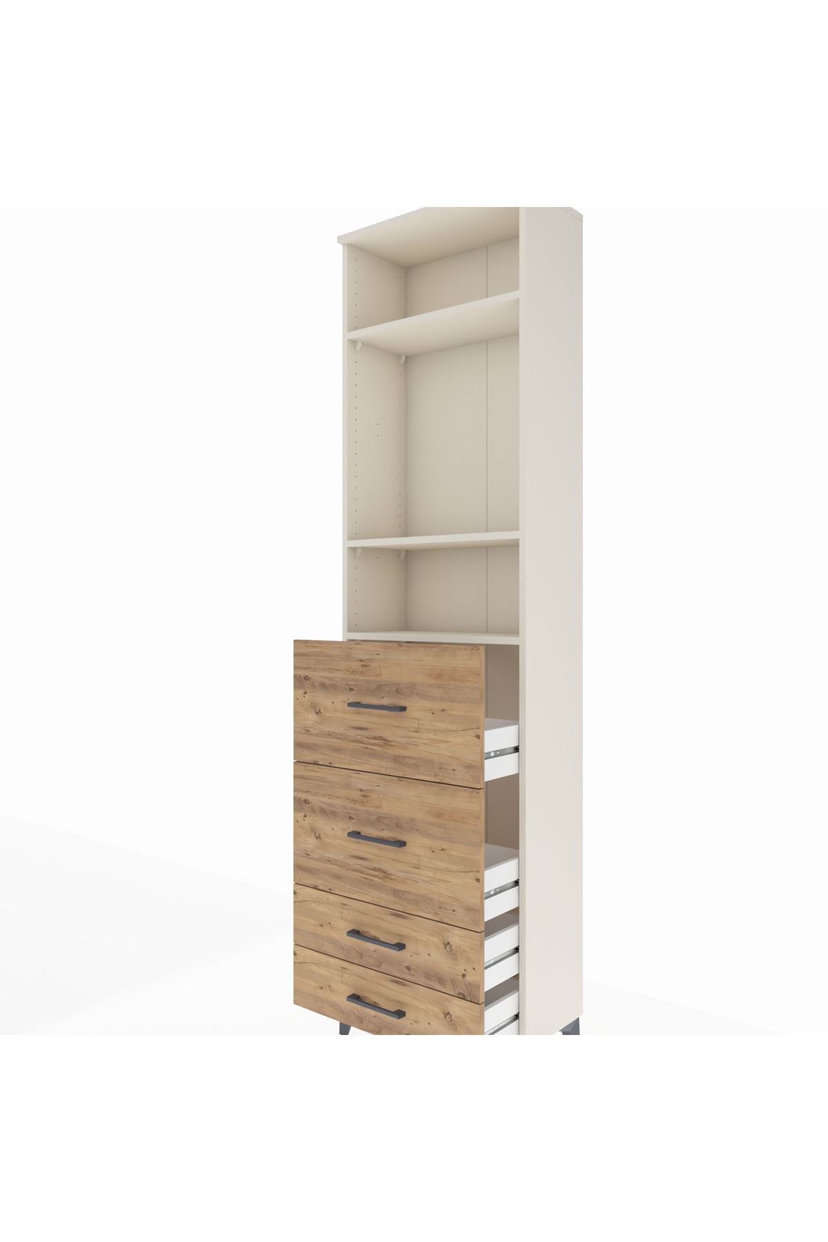 Arges Dolap 3 Raflı 4 Çekmeceli 60x30x221 Aytaşı-Çam