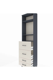 Arges Dolap 3 Raflı 4 Çekmeceli 60x30x221 Antrasit-Aytaşı