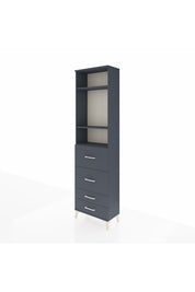 Arges Dolap 3 Raflı 4 Çekmeceli 60x30x221 Antrasit-Antrasit