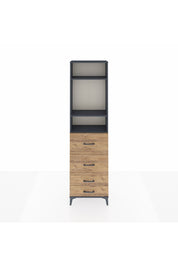 Arges Dolap 3 Raflı 4 Çekmeceli 60x30x221 Antrasit-Çam