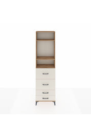 Arges Dolap 3 Raflı 4 Çekmeceli 60x30x221 Çam-Aytaşı