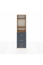 Arges Dolap 3 Raflı 4 Çekmeceli 60x30x221 Çam-Antrasit