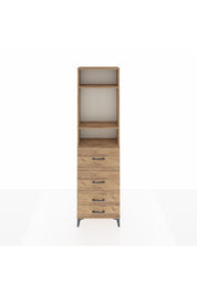 Arges Dolap 3 Raflı 4 Çekmeceli 60x30x221 Çam-Çam