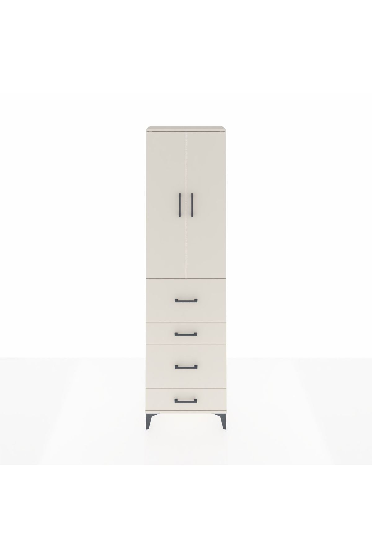 Arges Dolap 2 Raflı 4 Çekmeceli Tek Askılı 60x30x221 Aytaşı-Aytaşı