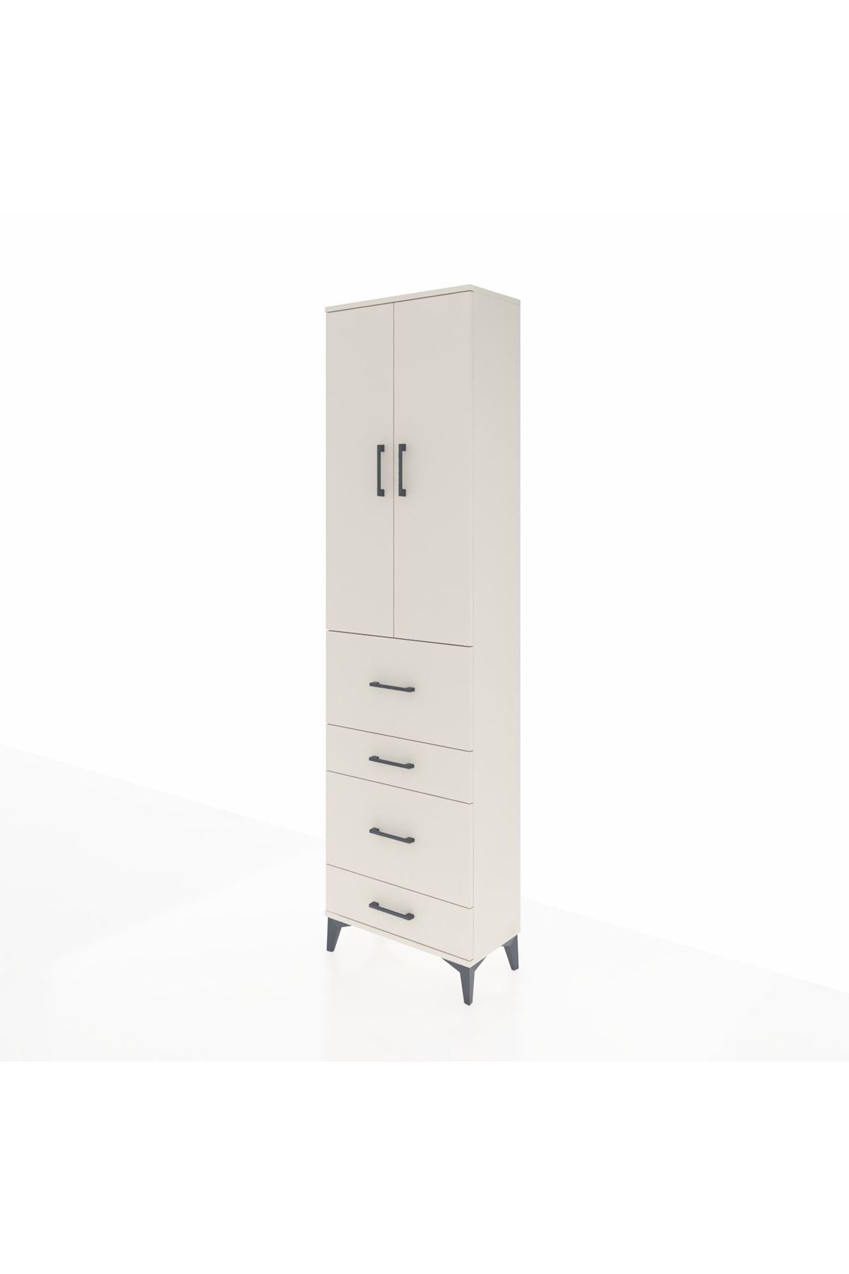 Arges Dolap 2 Raflı 4 Çekmeceli Tek Askılı 60x30x221 Aytaşı-Aytaşı