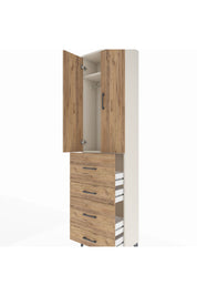 Arges Dolap 2 Raflı 4 Çekmeceli Tek Askılı 60x30x221 Aytaşı-Çam