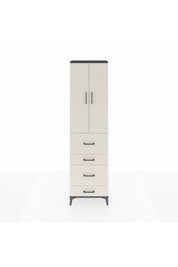 Arges Dolap 2 Raflı 4 Çekmeceli Tek Askılı 60x30x221 Antrasit-Aytaşı