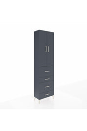 Arges Dolap 2 Raflı 4 Çekmeceli Tek Askılı 60x30x221 Antrasit-Antrasit