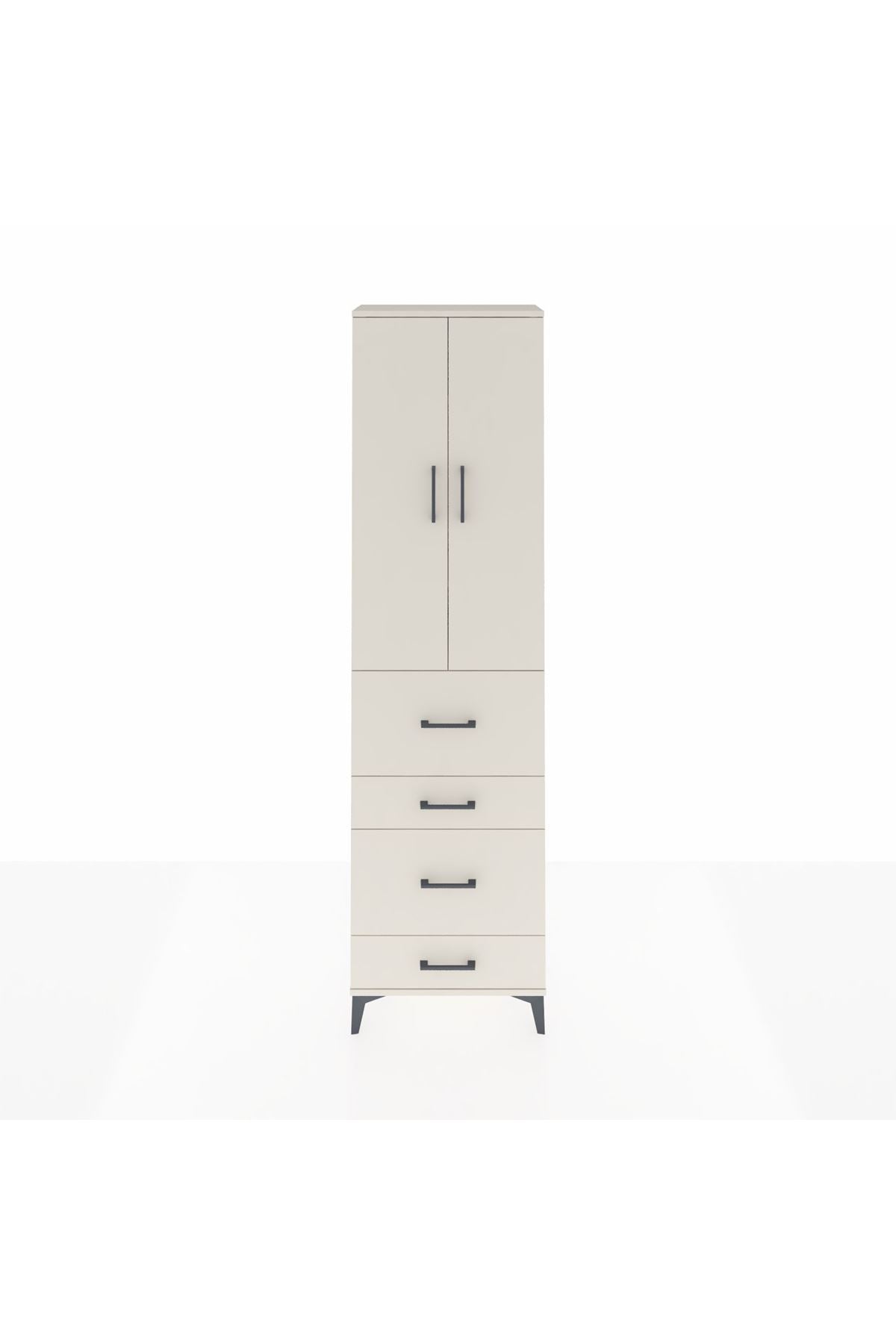 Arges Dolap 3 Raflı 4 Çekmeceli 2 Kapaklı 60x30x221 Aytaşı-Aytaşı