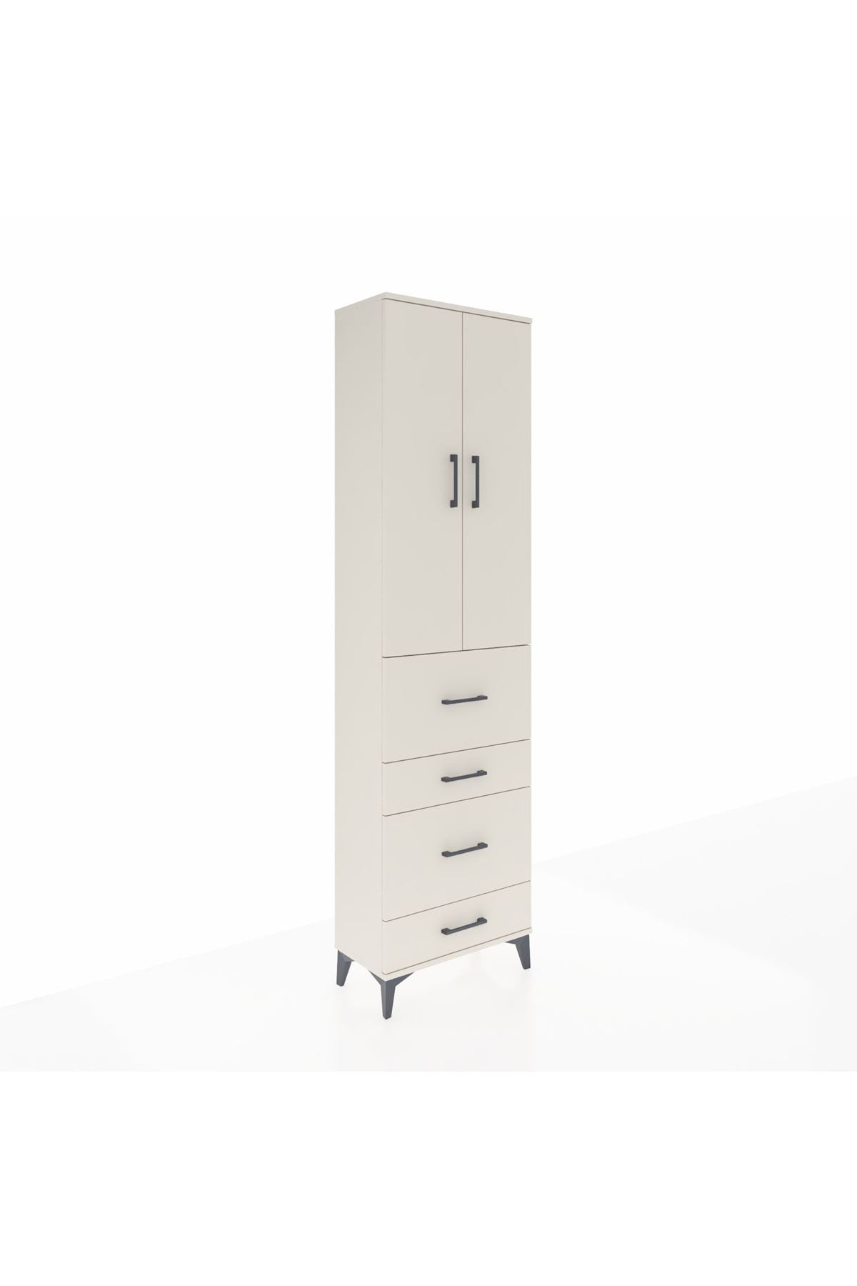 Arges Dolap 3 Raflı 4 Çekmeceli 2 Kapaklı 60x30x221 Aytaşı-Aytaşı