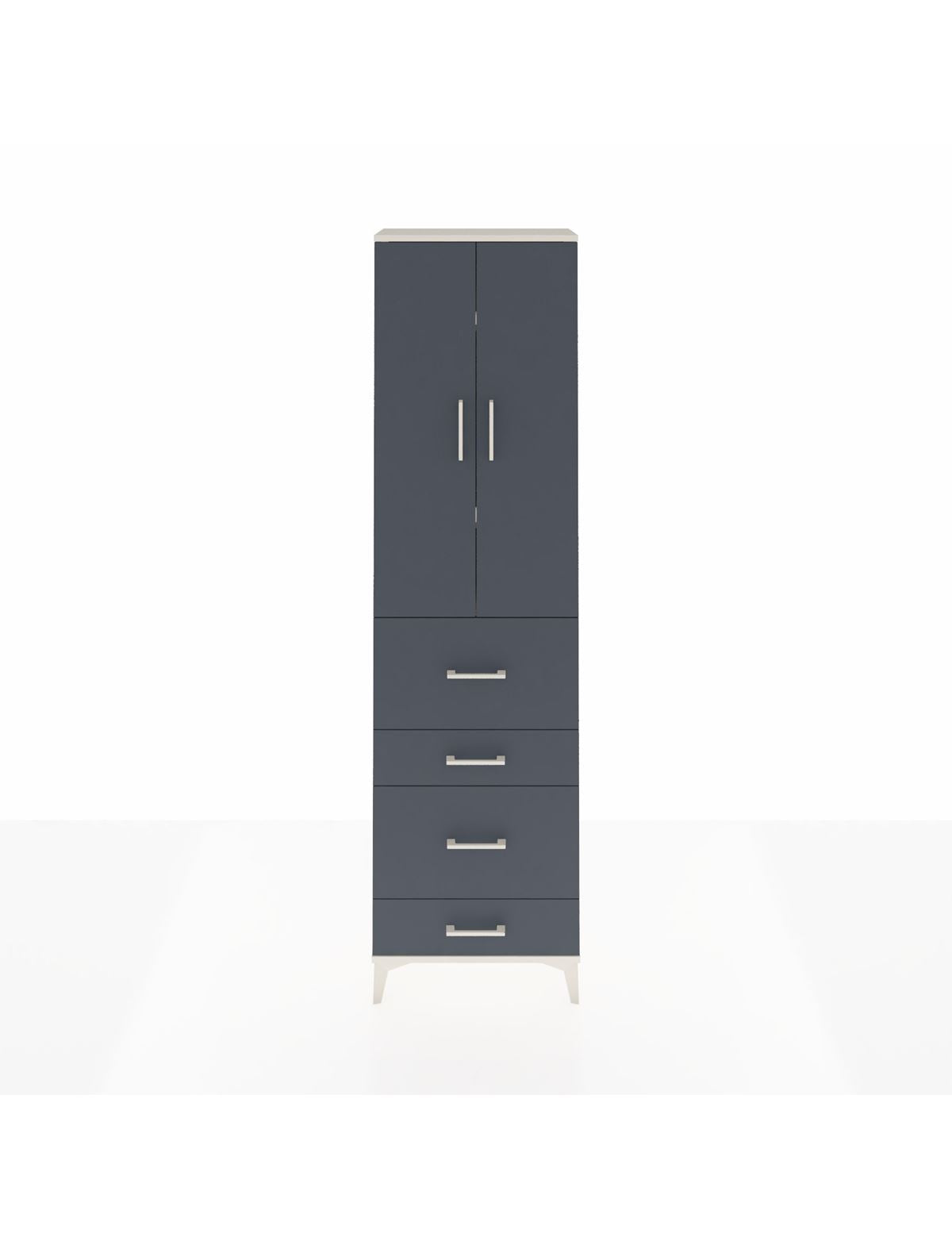 Arges Dolap 3 Raflı 4 Çekmeceli 2 Kapaklı 60x30x221 Aytaşı-Antrasit