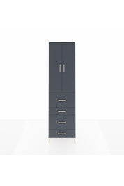 Arges Dolap 3 Raflı 4 Çekmeceli 2 Kapaklı 60x30x221 Antrasit-Antrasit