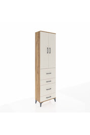 Arges Dolap 3 Raflı 4 Çekmeceli 2 Kapaklı 60x30x221 Çam-Aytaşı