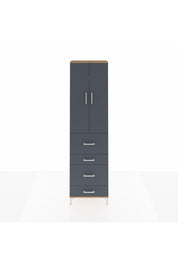 Arges Dolap 3 Raflı 4 Çekmeceli 2 Kapaklı 60x30x221 Çam-Antrasit