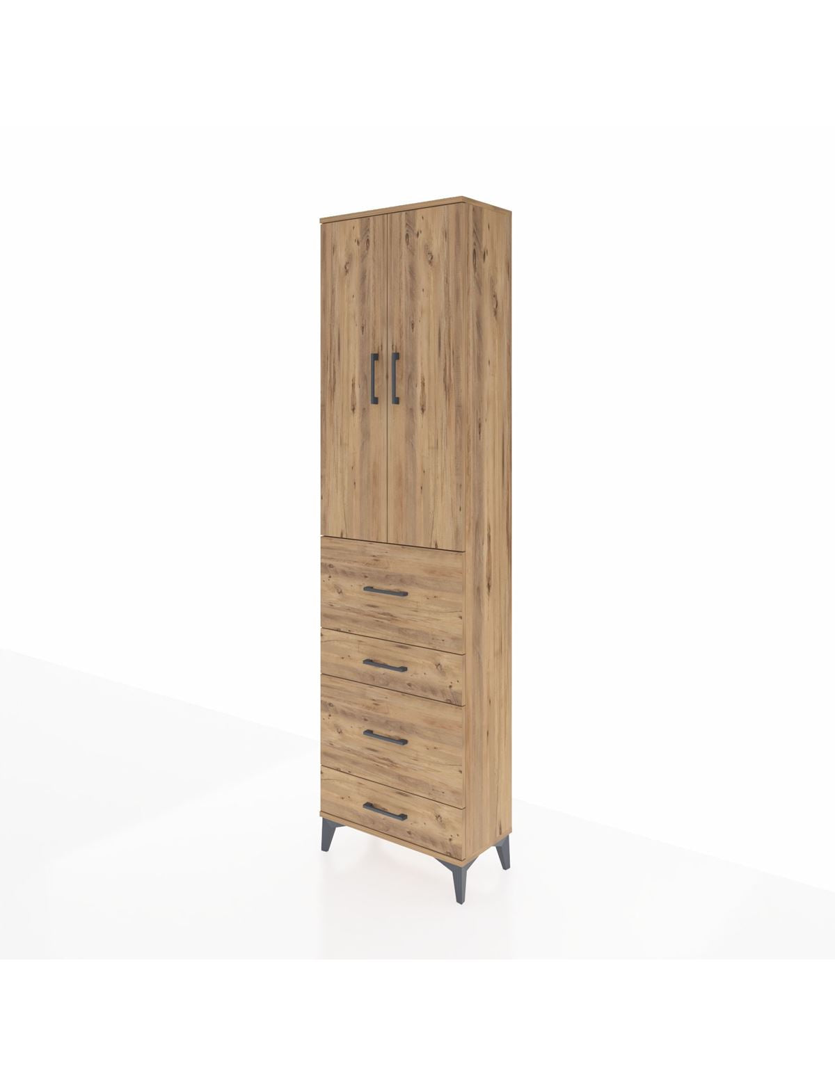 Arges Dolap 3 Raflı 4 Çekmeceli 2 Kapaklı 60x30x221 - S29M134V9A