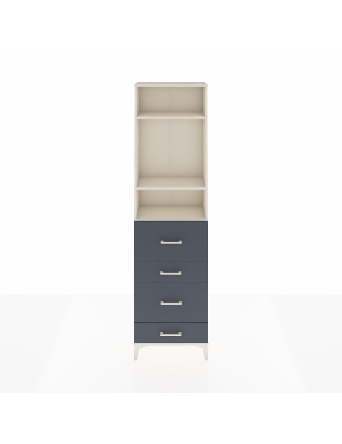 Arges Dolap 3 Raflı 4 Çekmeceli 60x30x221 Aytaşı-Antrasit