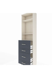 Arges Dolap 3 Raflı 4 Çekmeceli 60x30x221 Aytaşı-Antrasit