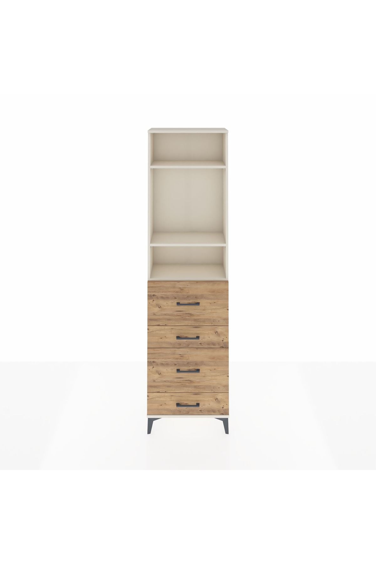 Arges Dolap 3 Raflı 4 Çekmeceli 60x30x221 Aytaşı-Çam