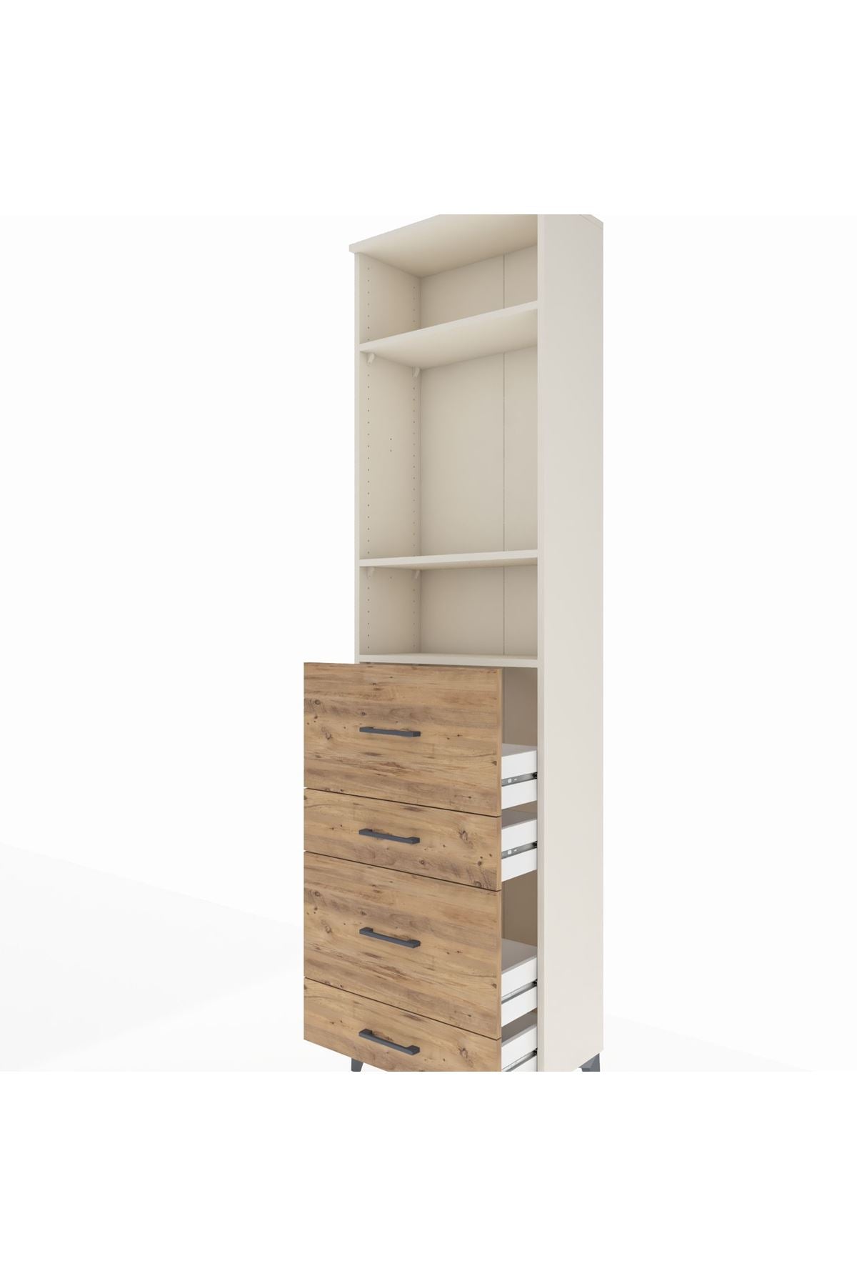 Arges Dolap 3 Raflı 4 Çekmeceli 60x30x221 Aytaşı-Çam