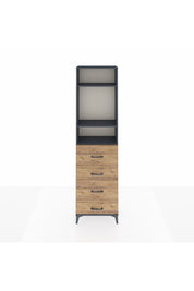 Arges Dolap 3 Raflı 4 Çekmeceli 60x30x221 Antrasit-Çam