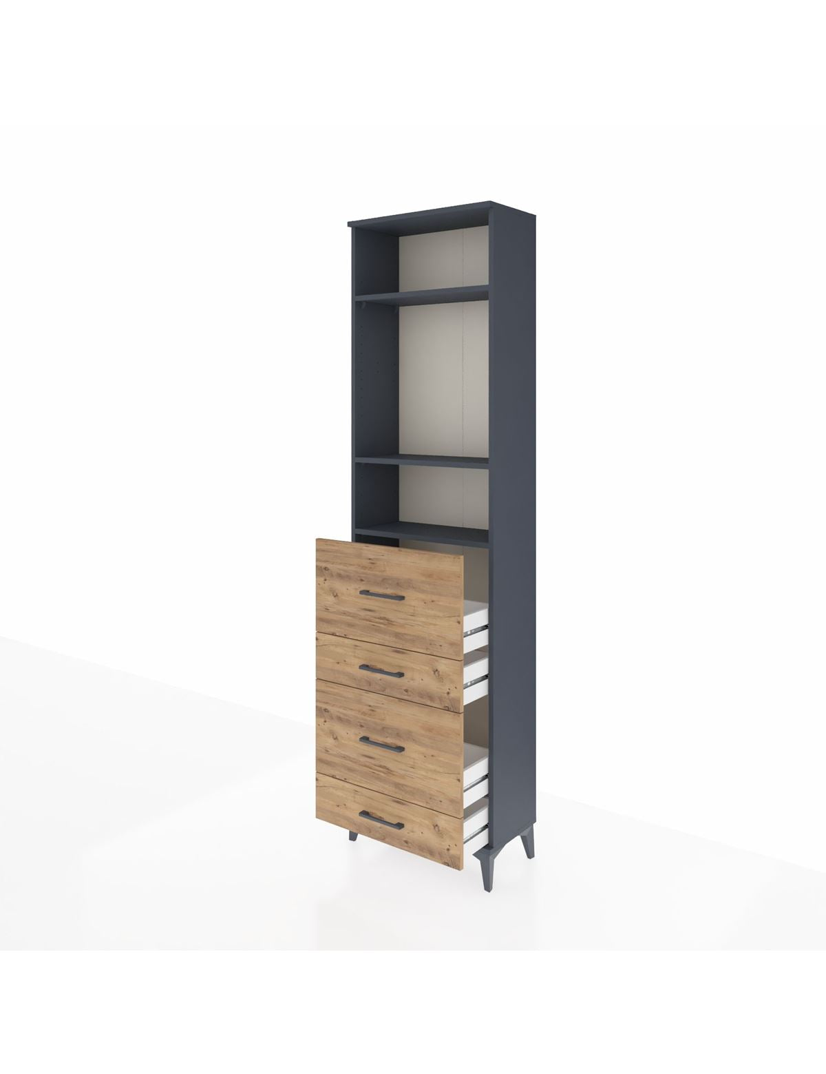 Arges Dolap 3 Raflı 4 Çekmeceli 60x30x221 - S29M135V6A