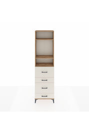 Arges Dolap 3 Raflı 4 Çekmeceli 60x30x221 Çam-Aytaşı