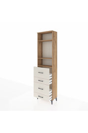 Arges Dolap 3 Raflı 4 Çekmeceli 60x30x221 Çam-Aytaşı