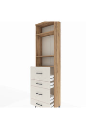 Arges Dolap 3 Raflı 4 Çekmeceli 60x30x221 Çam-Aytaşı