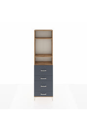Arges Dolap 3 Raflı 4 Çekmeceli 60x30x221 Çam-Antrasit