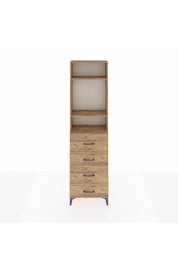 Arges Dolap 3 Raflı 4 Çekmeceli 60x30x221 Çam-Çam