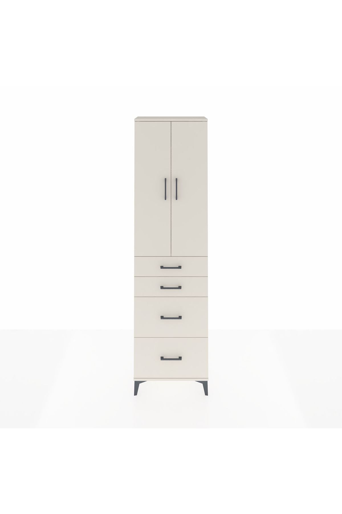 Arges Dolap 2 Raflı 4 Çekmeceli Tek Askılı 60x30x221 Aytaşı-Aytaşı