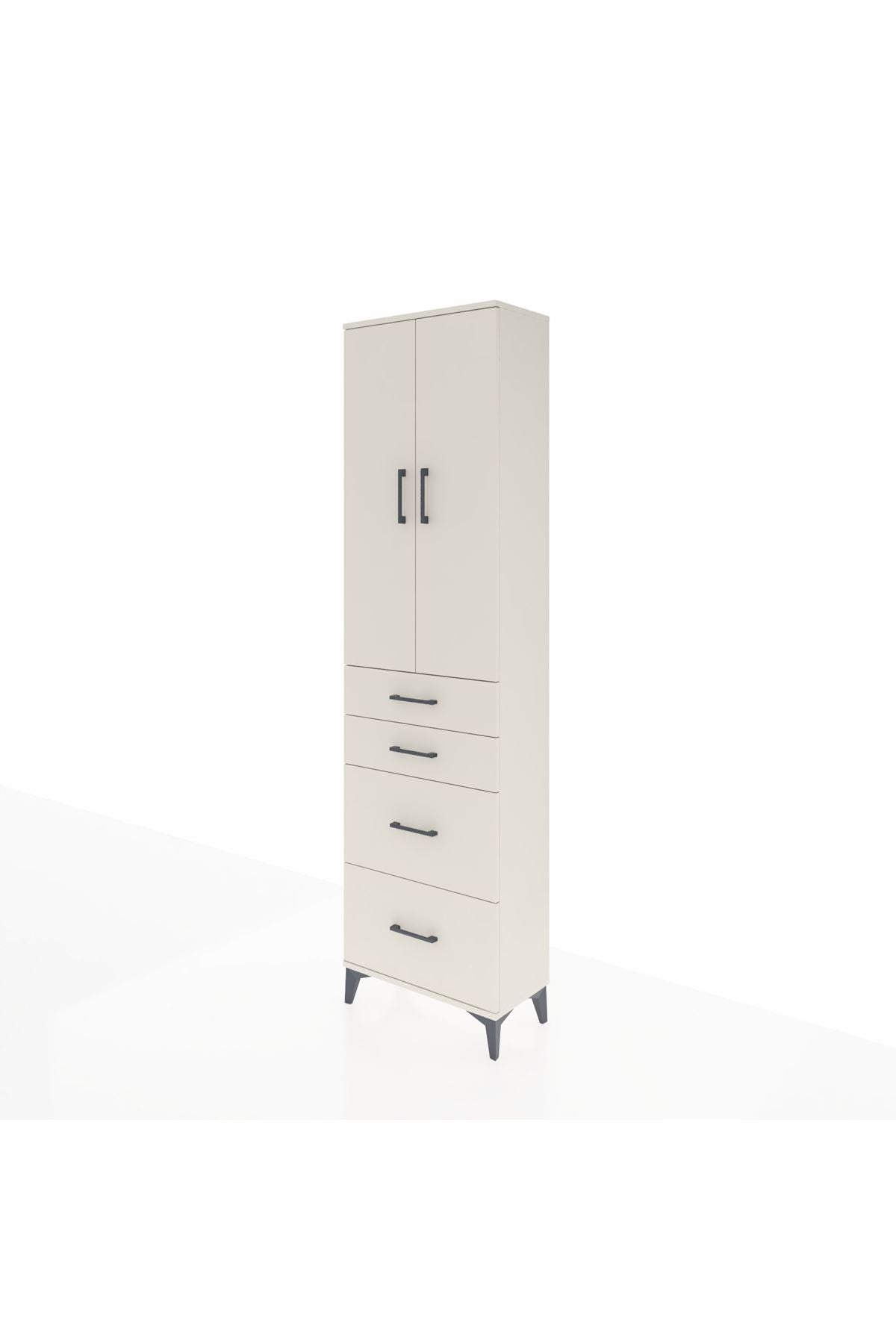 Arges Dolap 2 Raflı 4 Çekmeceli Tek Askılı 60x30x221 Aytaşı-Aytaşı