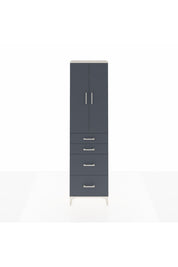 Arges Dolap 2 Raflı 4 Çekmeceli Tek Askılı 60x30x221 Aytaşı-Antrasit